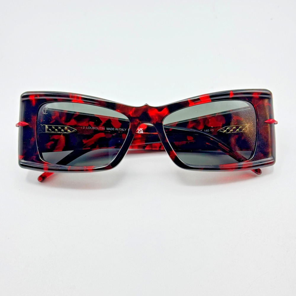 Christian Louboutin Sunglasses Hot Chick LB0039 54A Red Havana Smoke Lens 54mm